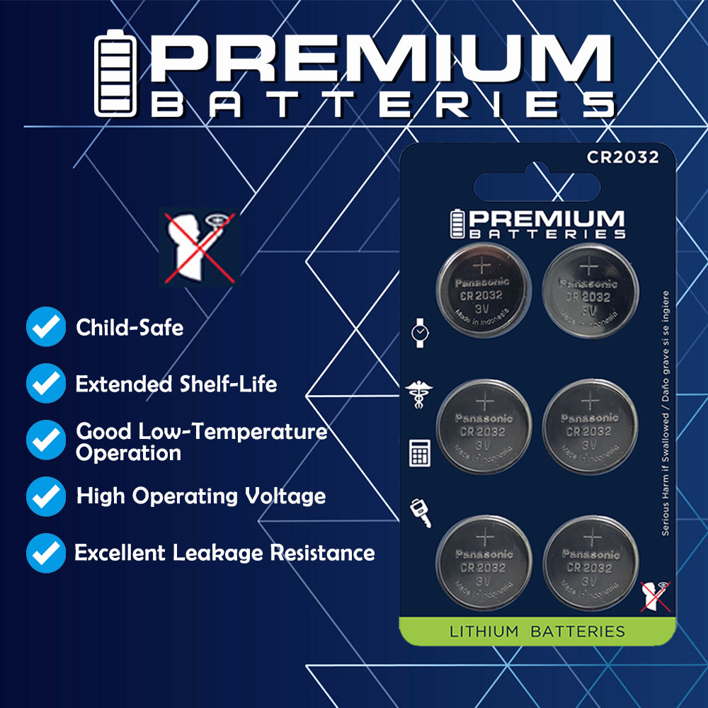 Premium Batteries 3V Child Safe Lithium Coin Cell Batteries (1, 2 & 6 Count)