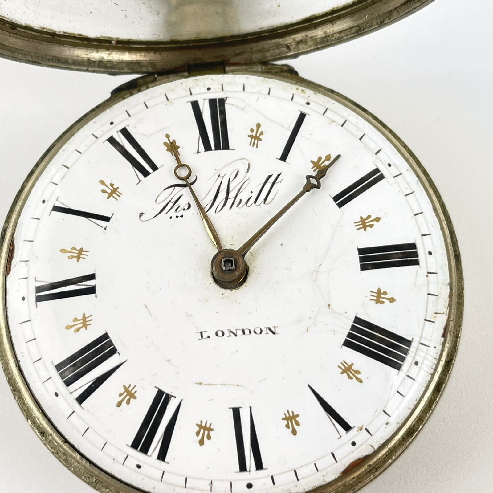 Antique 18th Century Verge Pair Case Pocket Watch T Whitt London A/F Not Working