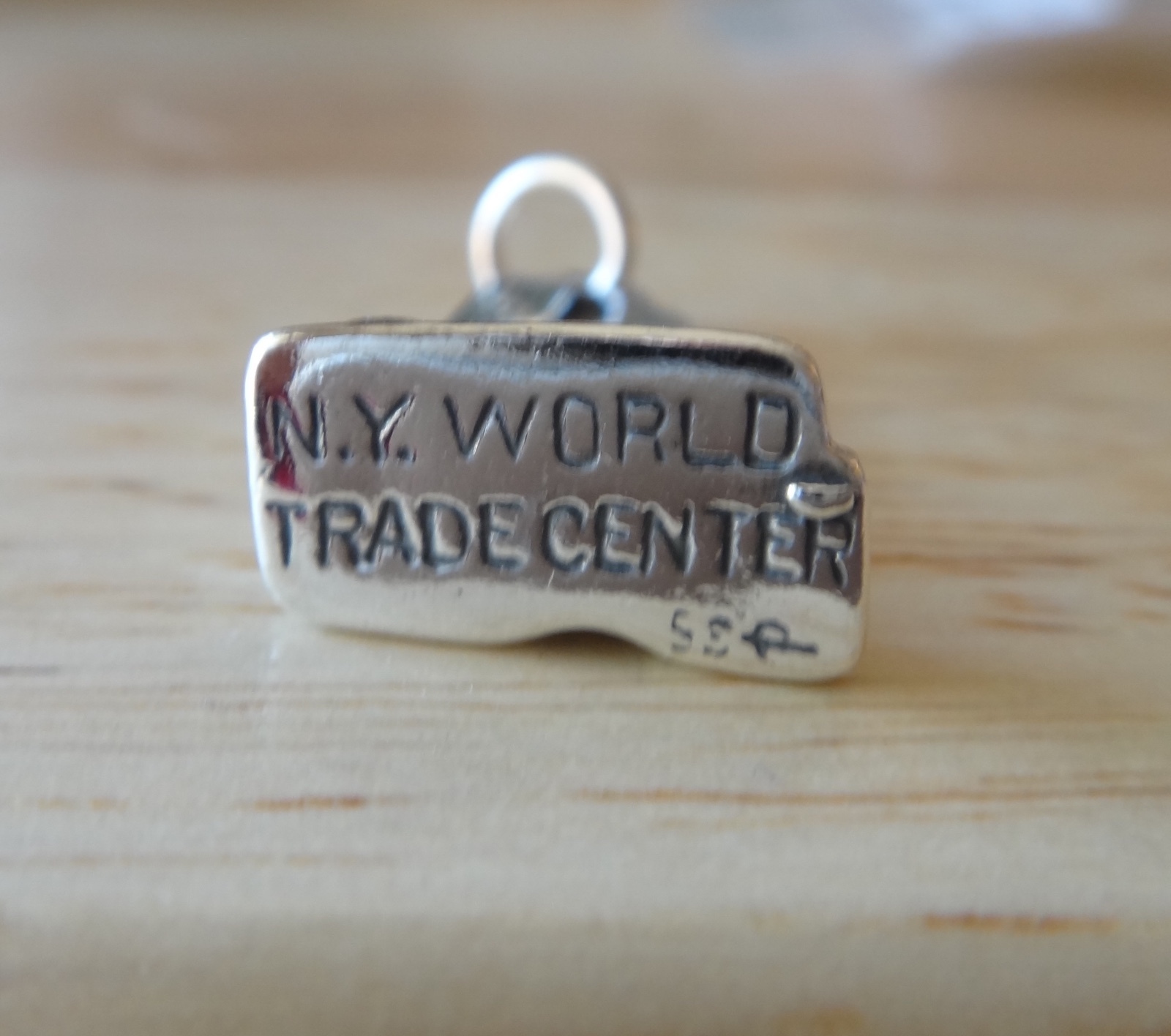 Sterling Silver 24x12mm solid 4 gram NY World Trade Center Twin Towers Charm