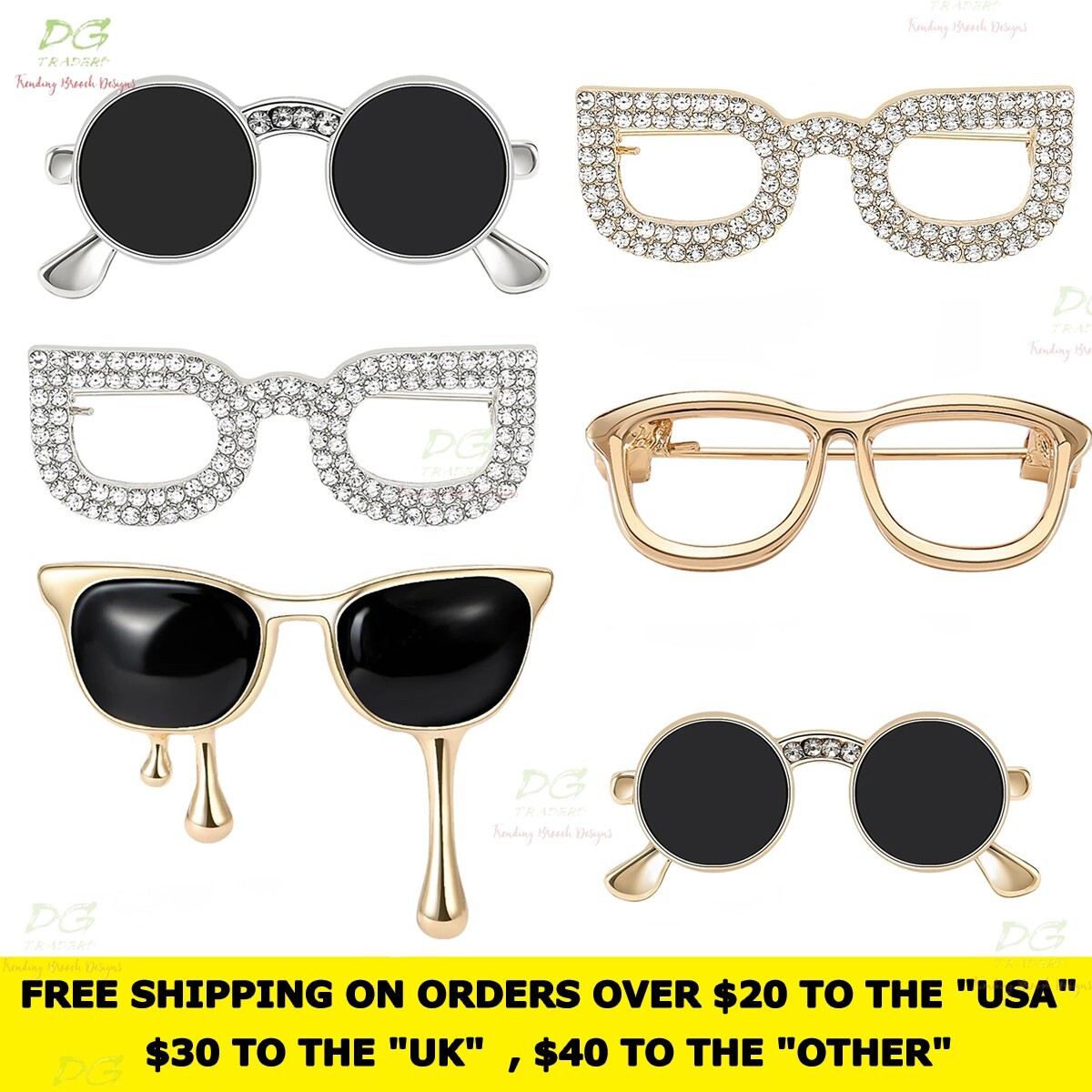 Sunglasses Brooches for Women Creative Fusion Glasses Pins Office Party Friends