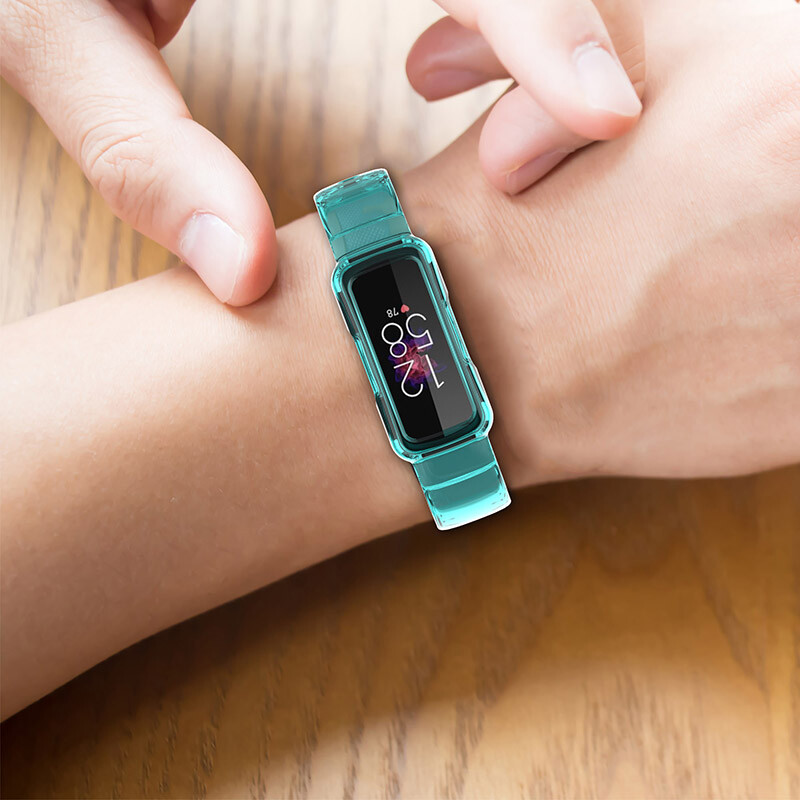 For Fitbit Inspire 3 Watch Band TPU Clear Sports Band Strap Bumper Case Protect