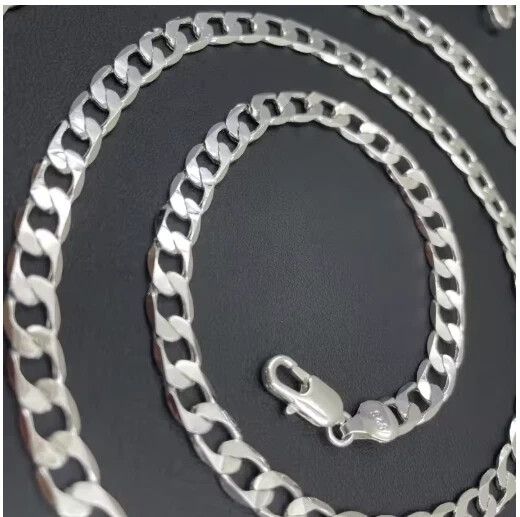 Solid 925 Sterling Silver Curb Chain Necklace Men Women Wedding Engagement Gift