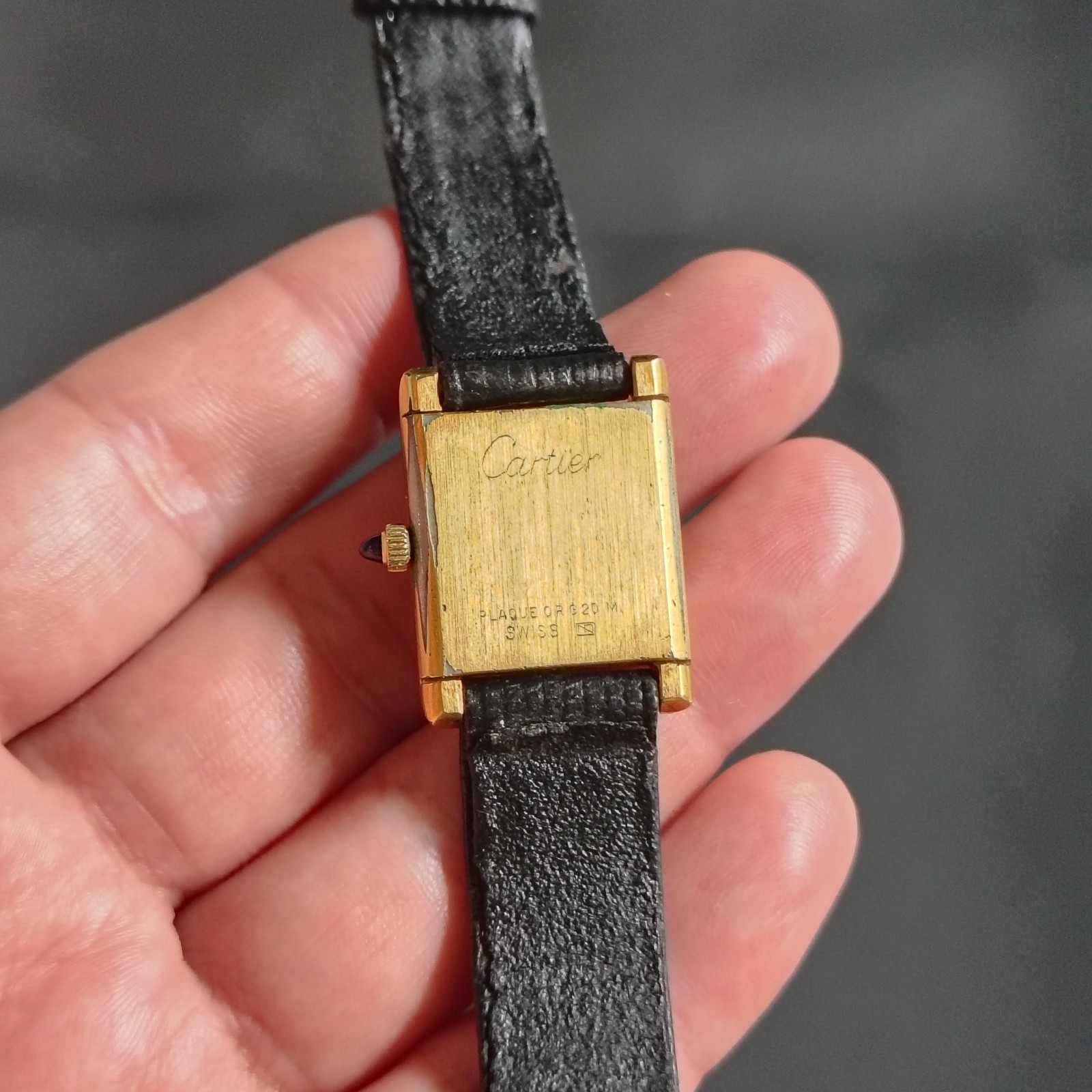 Vintage Cartier Tank Pre-must 18k Electroplated 1970s 21x28mm 551.2106 Unisex