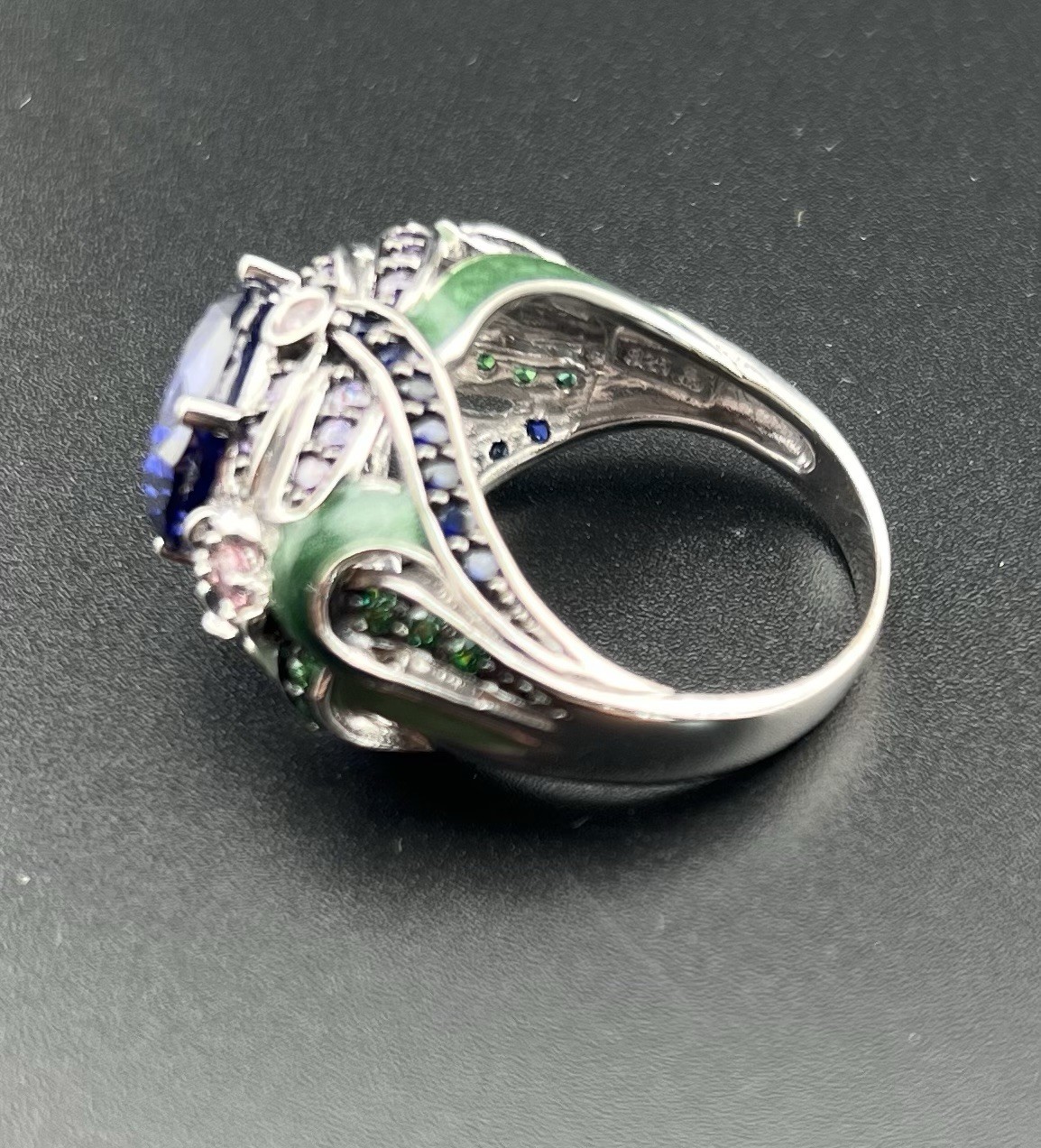 Victoria Wieck Dragonfly Blue Faceted Multi Gemstone Sterling Silver Size 8 Ring