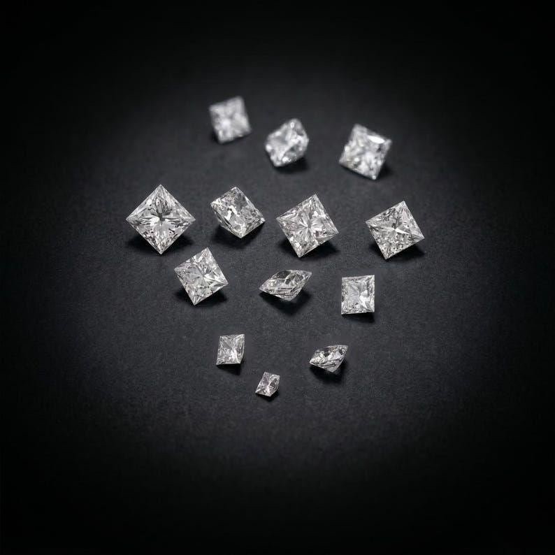 2 CT Princess Cut Loose Lab Grown Diamond Premium Quality D Color VVS1 Clarity