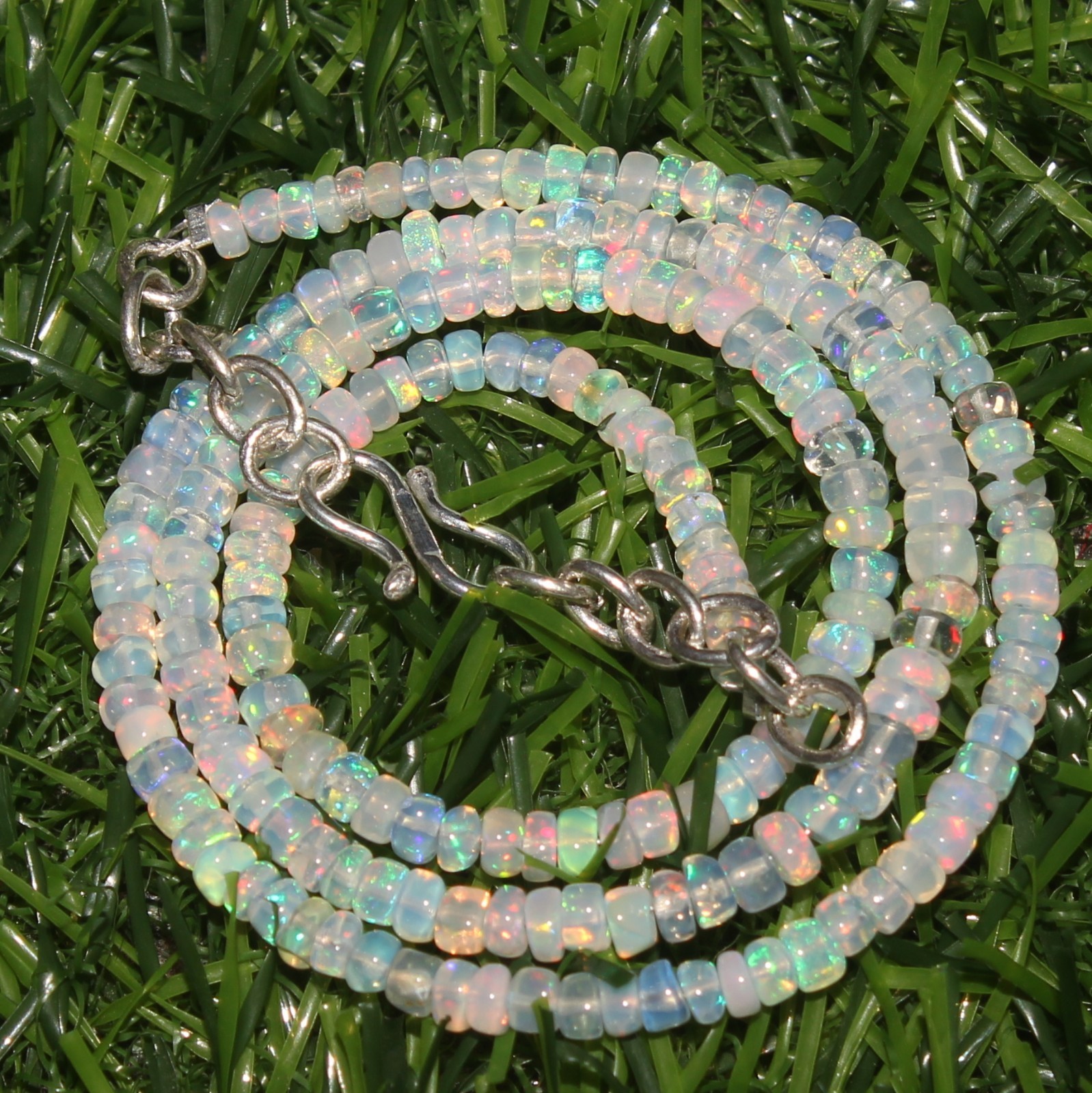 Natural Ethopian Opal Rondelle Beads 3-4MM 16inch Opal Necklace Gemstone Jewelry
