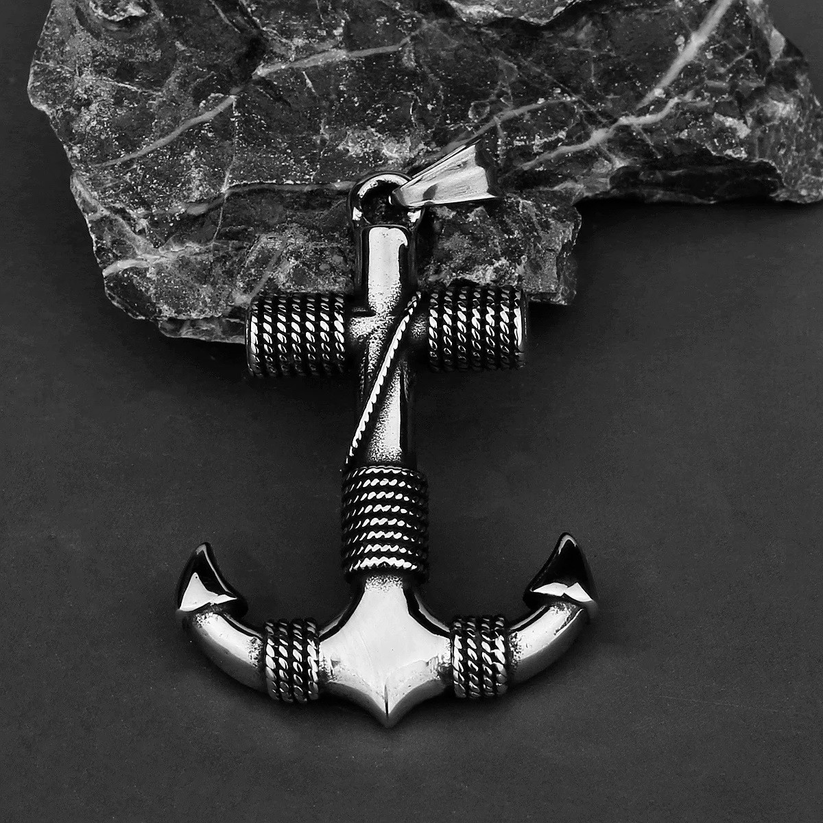 Titanium Steel Boutique Viking Pirate Necklacs Anchor Retro Men Pendant Jewelry