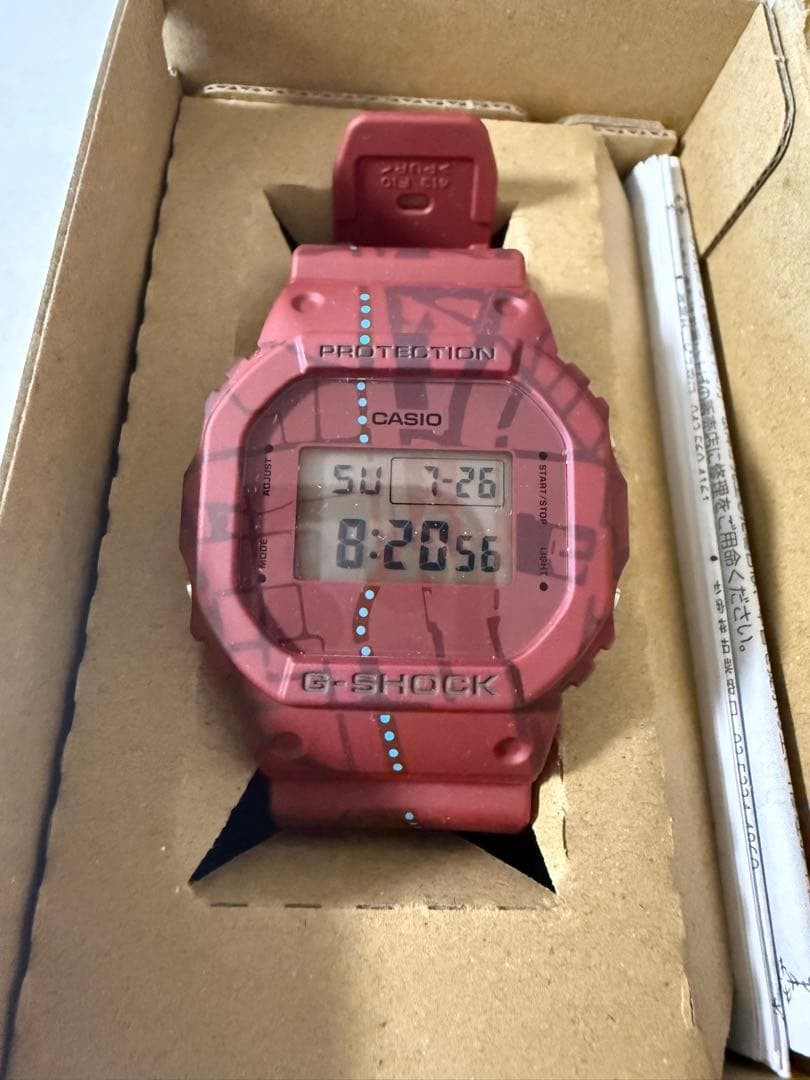 [New] CASIO G-SHOCK DW-5600SBY-4JR Digital Watch Red Full Set Box/Manual Japan