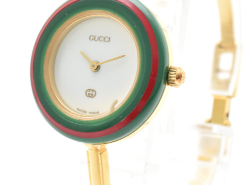 Vintage [ Exc+5 /Box ] GUCCI 1100L Gold Change Bezel Watch 12 colors 11/12 JAPAN