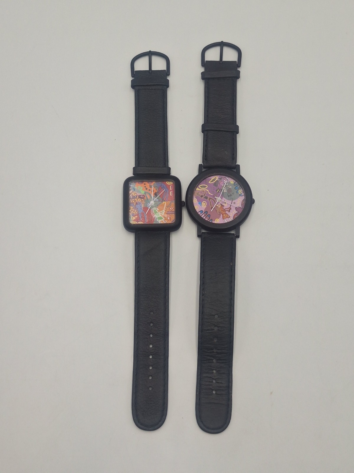Vintage watches Keith Haring? ’92 Pop Art Leather Band Repair Or Parts Only
