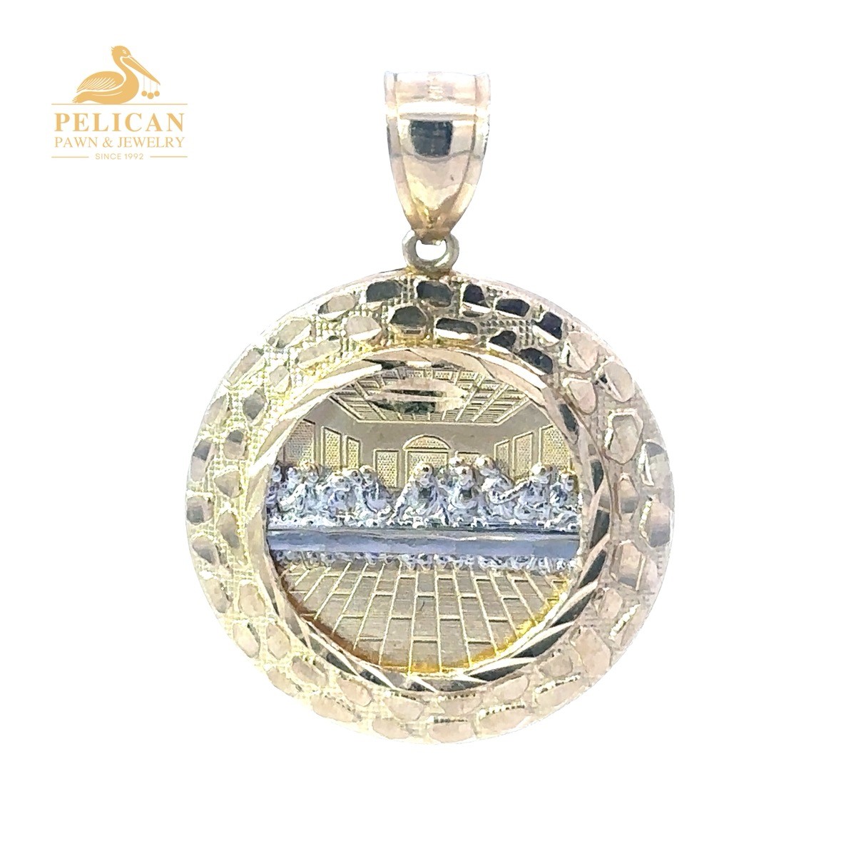 MENS 10KT 2 TONE GOLD “LAST SUPPER” PENDANT (msm-ly) (PDS039959)