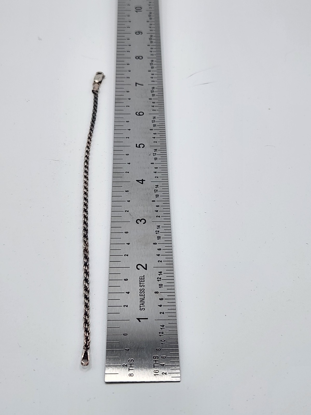 Vintage MILOR ITALY 925 Signed Sterling Silver ROPE Chain BRACELET 7.25” Length