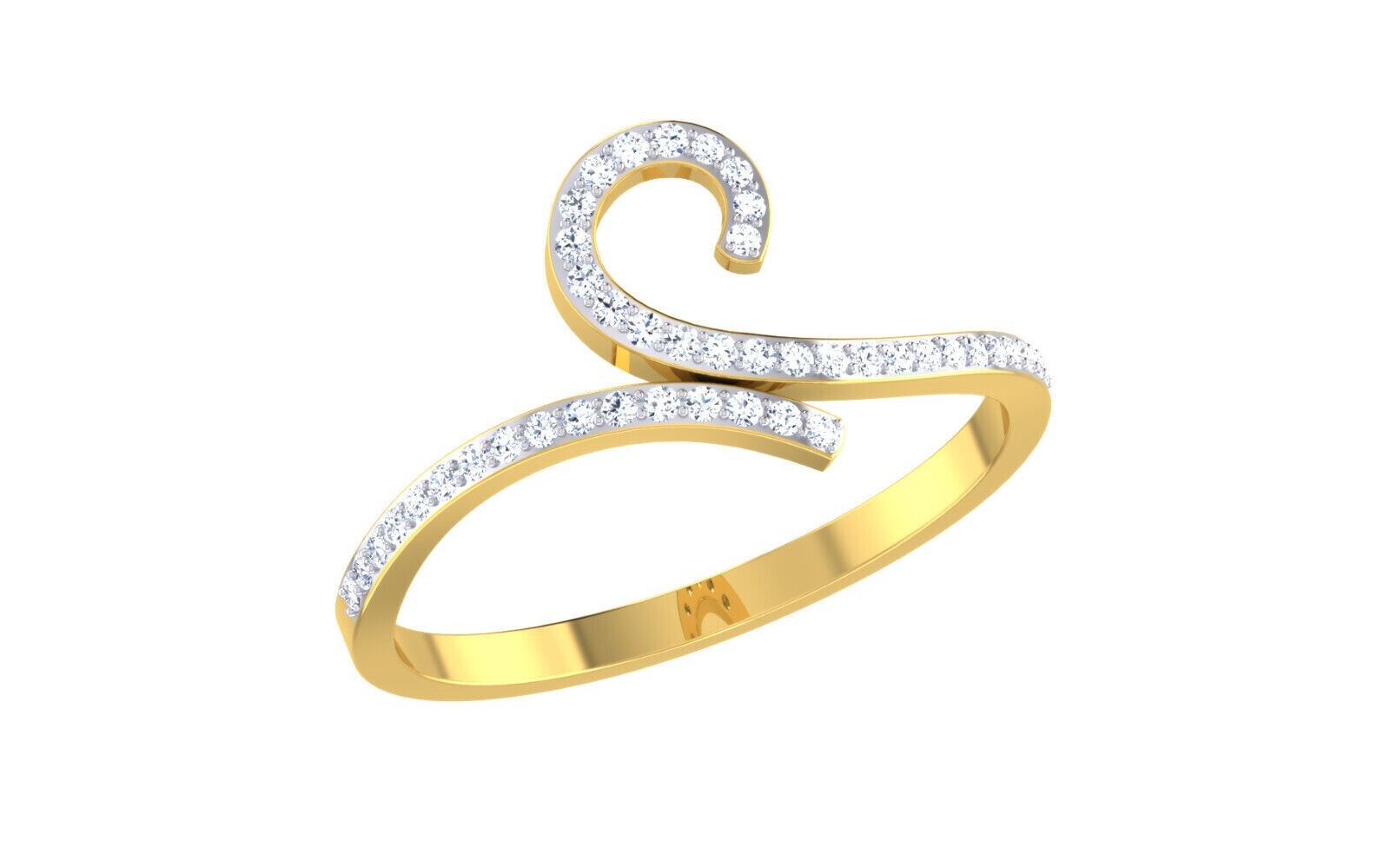 1.00 Ct Round Cut Simulated Diamond Women’s Band Ring 14k Yellow Gold Plated
