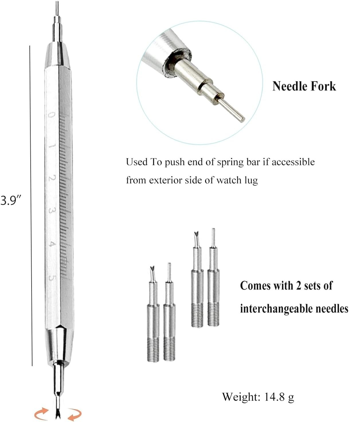 Essential Watch Spring Bar Tool with Spare Forks – Effortless Strap Changes