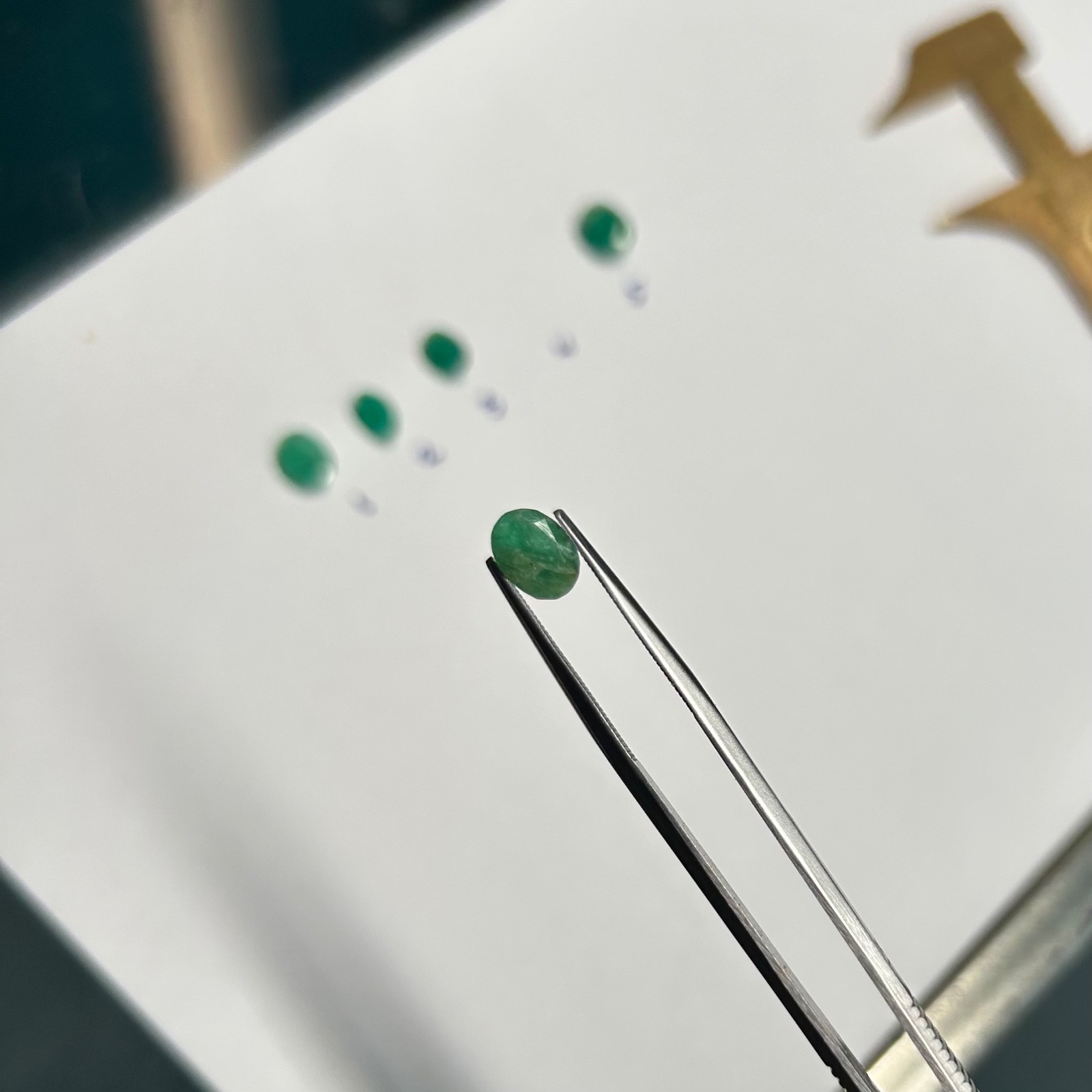 Loose Colombian Emerald Lot, Natural Oval Cut Gemstones Lot of 5, 5.26ct total