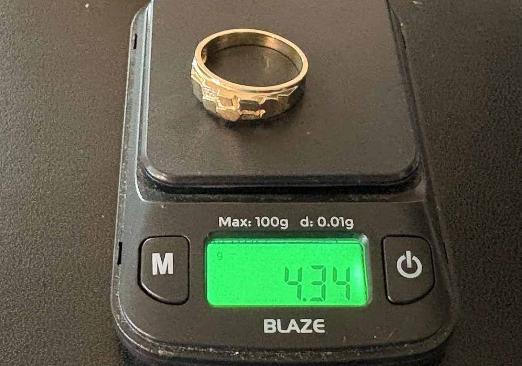 Mens 14k Gold Nugget Ring