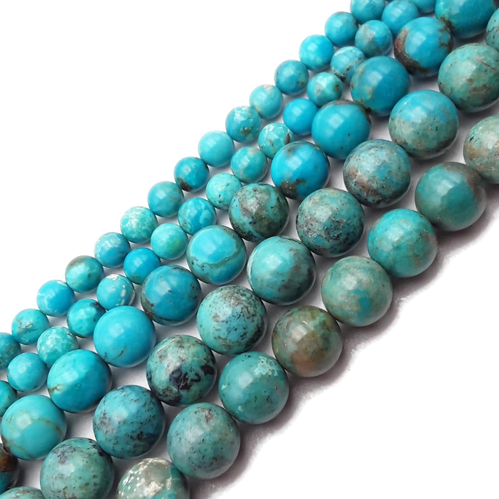 Genuine Natural Turquoise Smooth Round Beads 5mm 6mm 7mm 8mm 9mm 15.5″ Strand