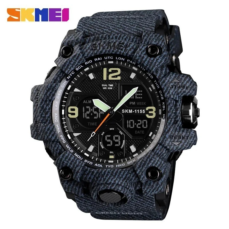 SKMEI Men Sport Watches Military Dual Time Boys Watch Digital Quartz Wristwatch