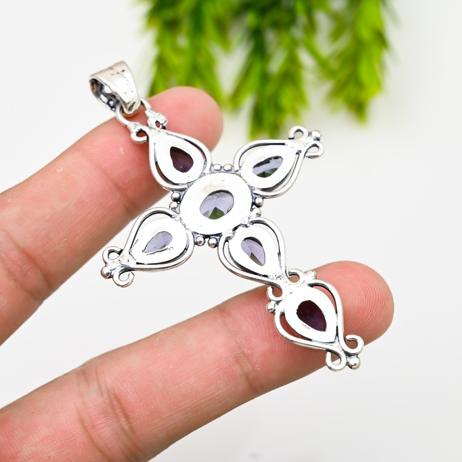 Iolite Gemstone Handmade 925 Sterling Silver Jewelry Pendant Gift For Love