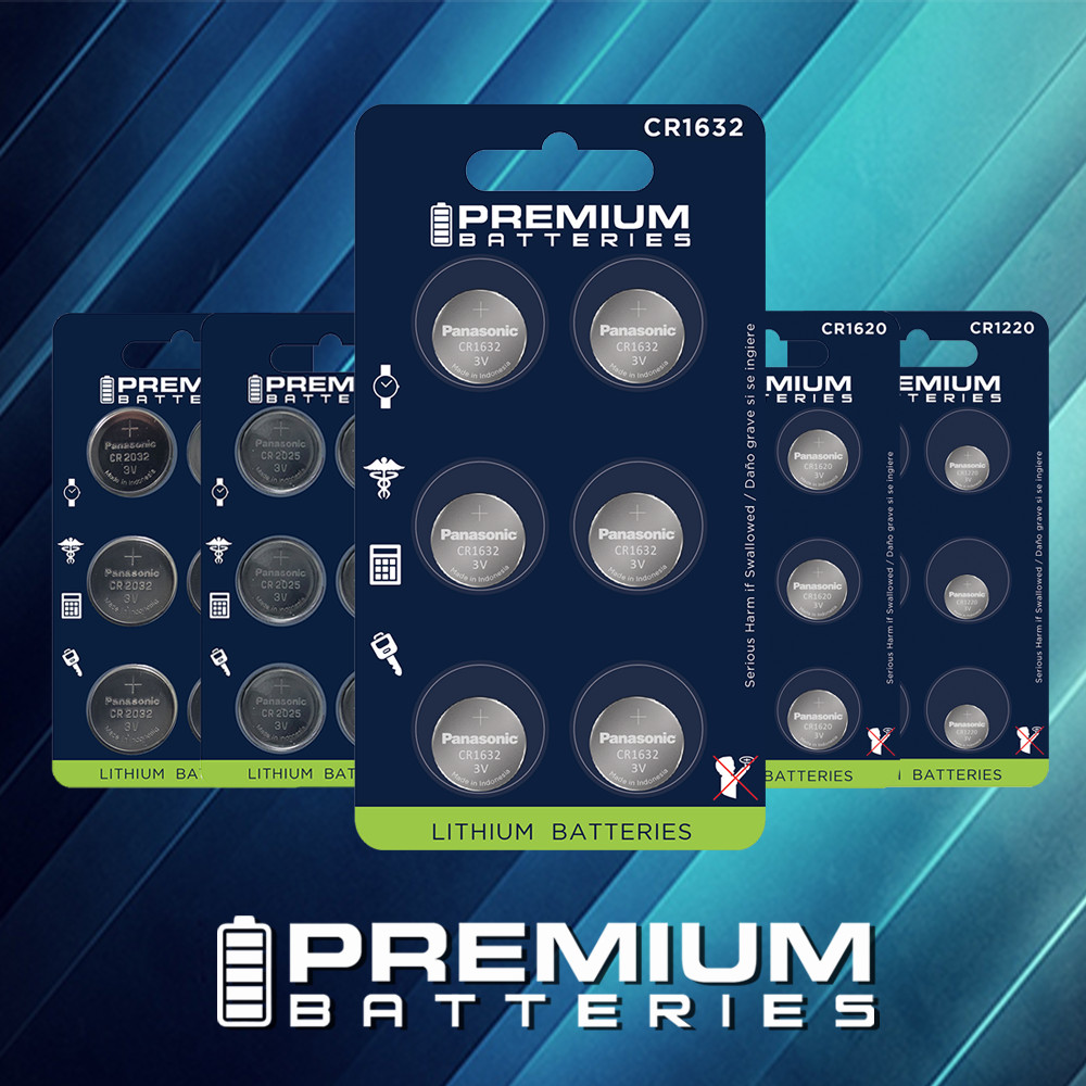 Premium Batteries 3V Child Safe Lithium Coin Cell Batteries (1, 2 & 6 Count)