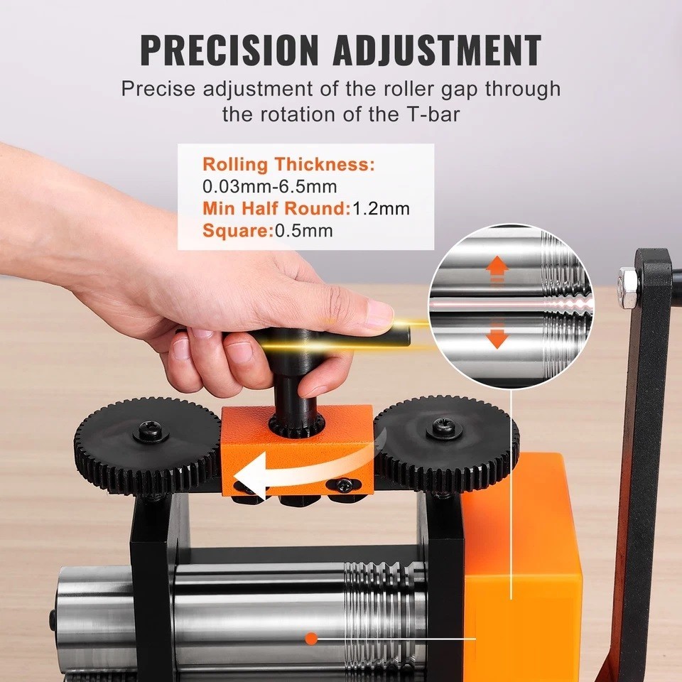 Rolling Mill 2.95″/75 mm Jewelry Rolling Mill Machine 1: 2 Gear Ratio