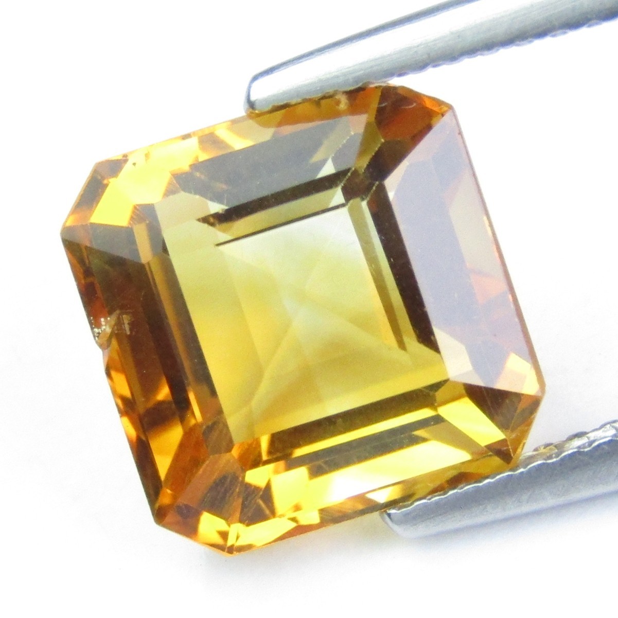 5.07Cts Natural Citrine 11mm Ascher Cut Loose Gemstones