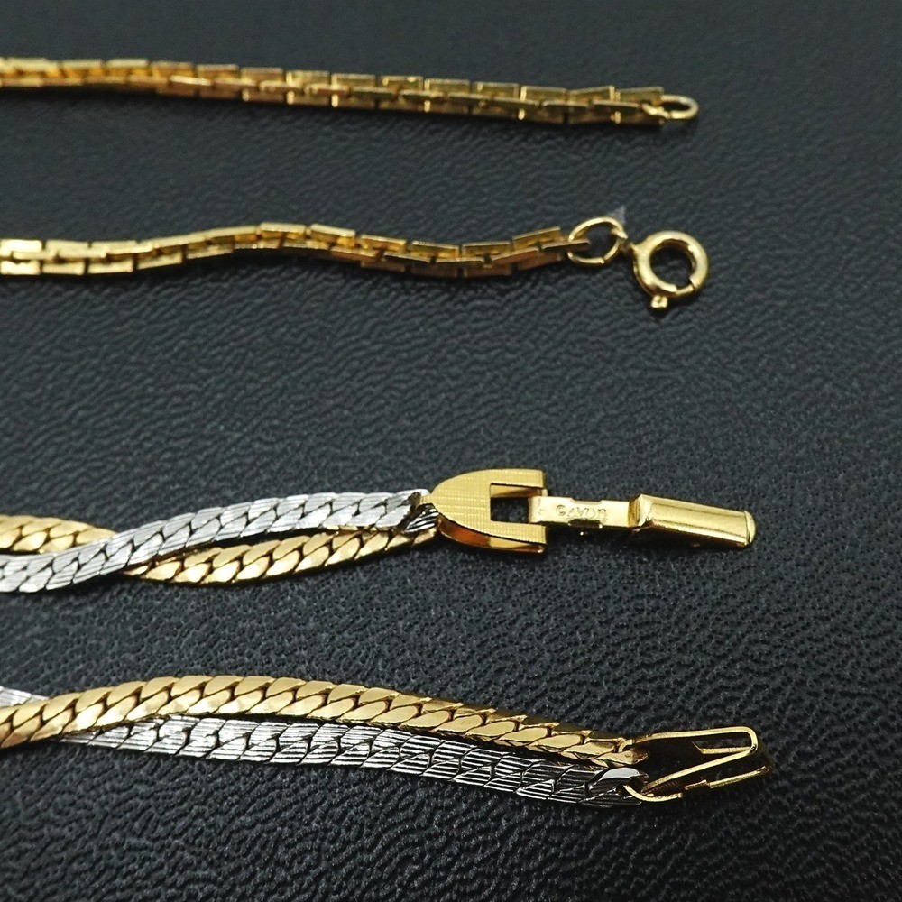 VTG 1970s Avon Two Tone Geometric Necklace and Interweave Choker Statement