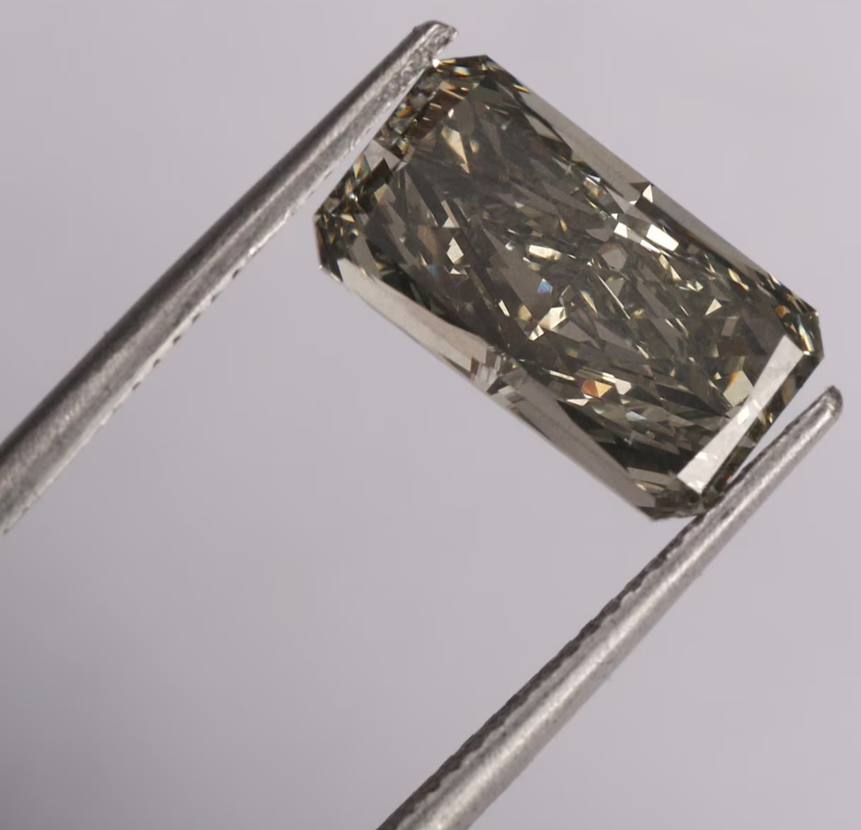 CERTIFIED 4.15 Ct Natural Gray Diamond radiant cut LOOSE VVS1/ 10.7 mm