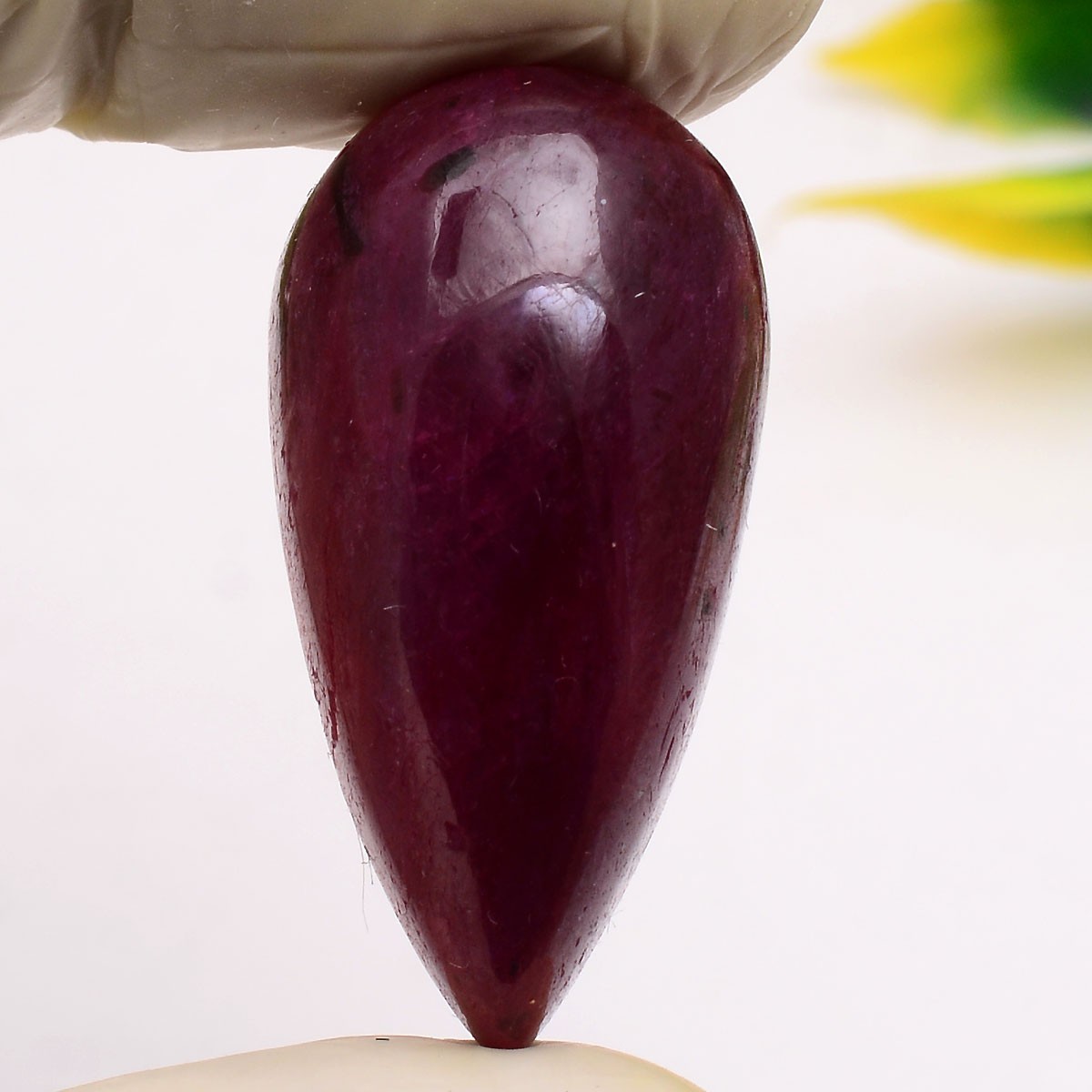 70.10 Cts Natural Red Ruby 33mmx16mm Pear Cabochon Untreated Huge Loose Gemstone
