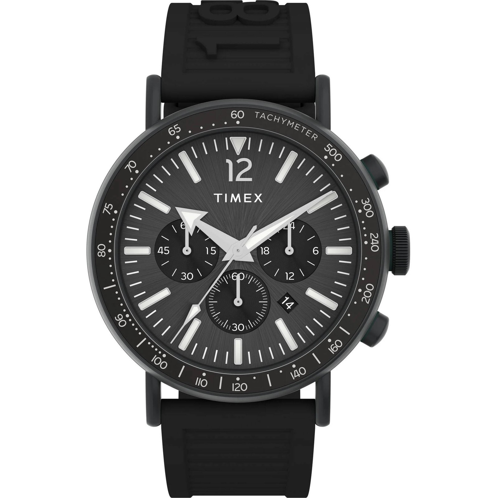 Timex Men’s Watch Standard Chronograph Black Dial Resin Strap Date TW2V71900JR