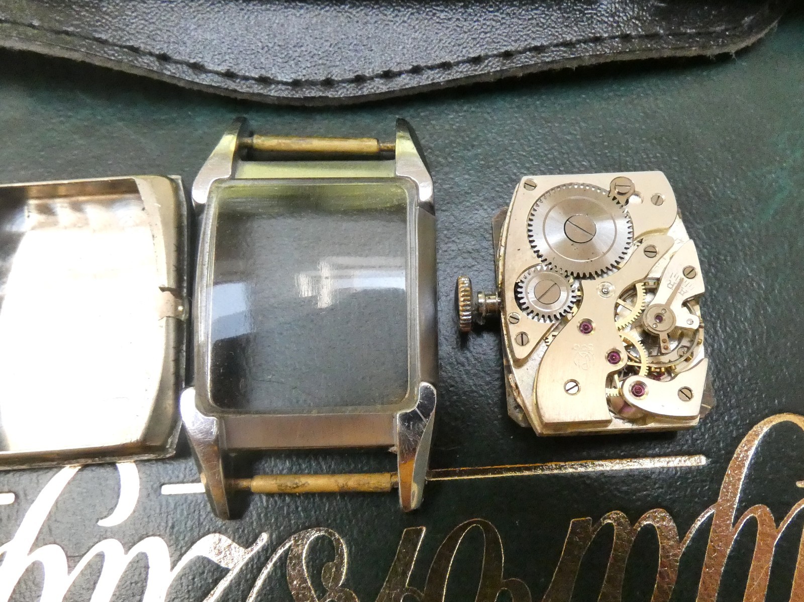 Vintage Art Deco PORTA 1930s German Tank Watch PUW 15 Rubis Tested Works Great