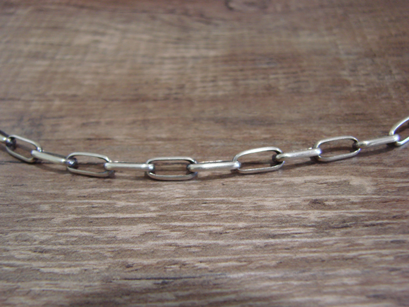 Native American Hand Made Sterling Silver 24″ Chain Link Necklace – Sally Shirle
