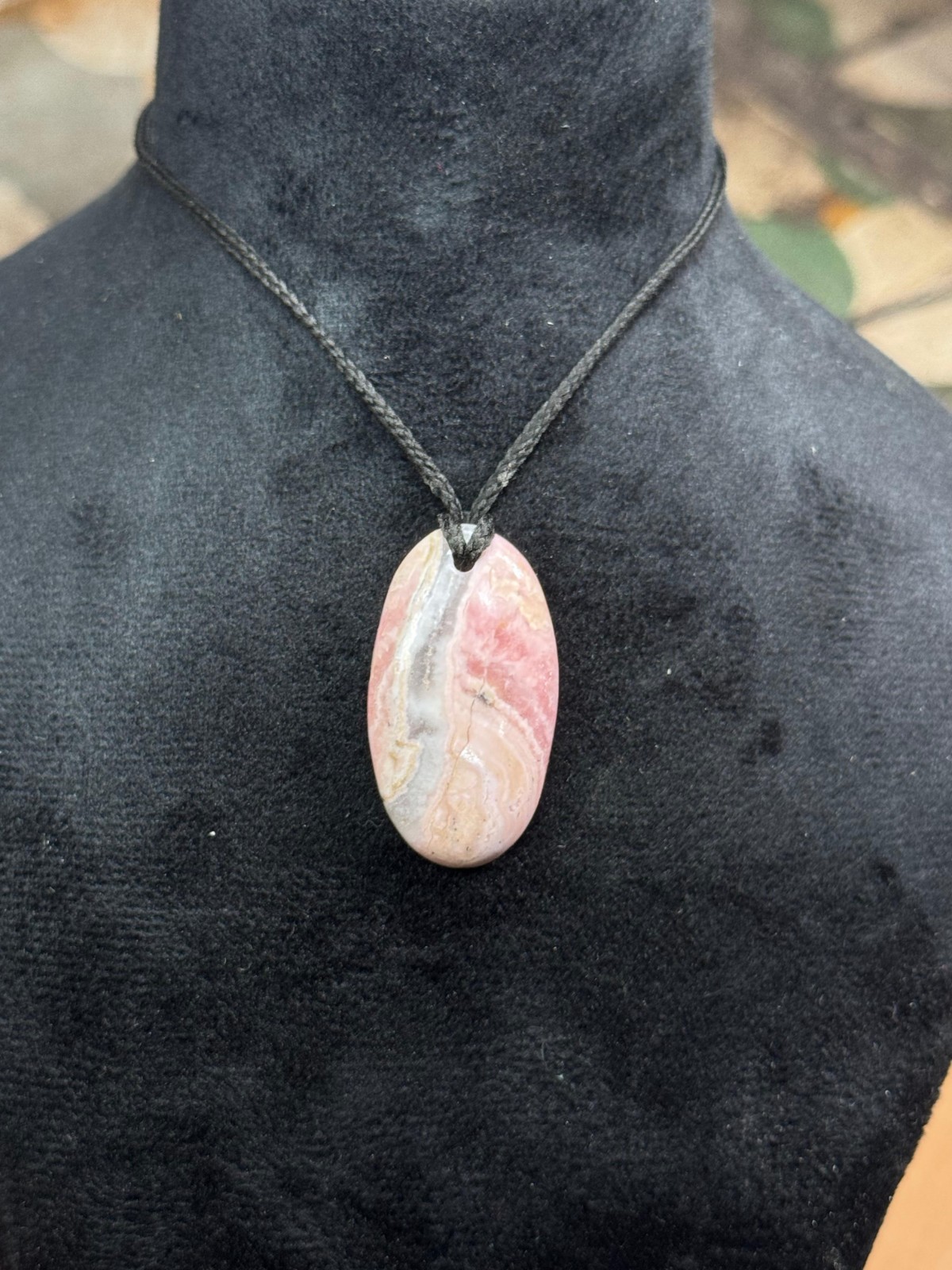 Natural Genuine Rhodochrosite Pendant Necklace Handmade Jewelry