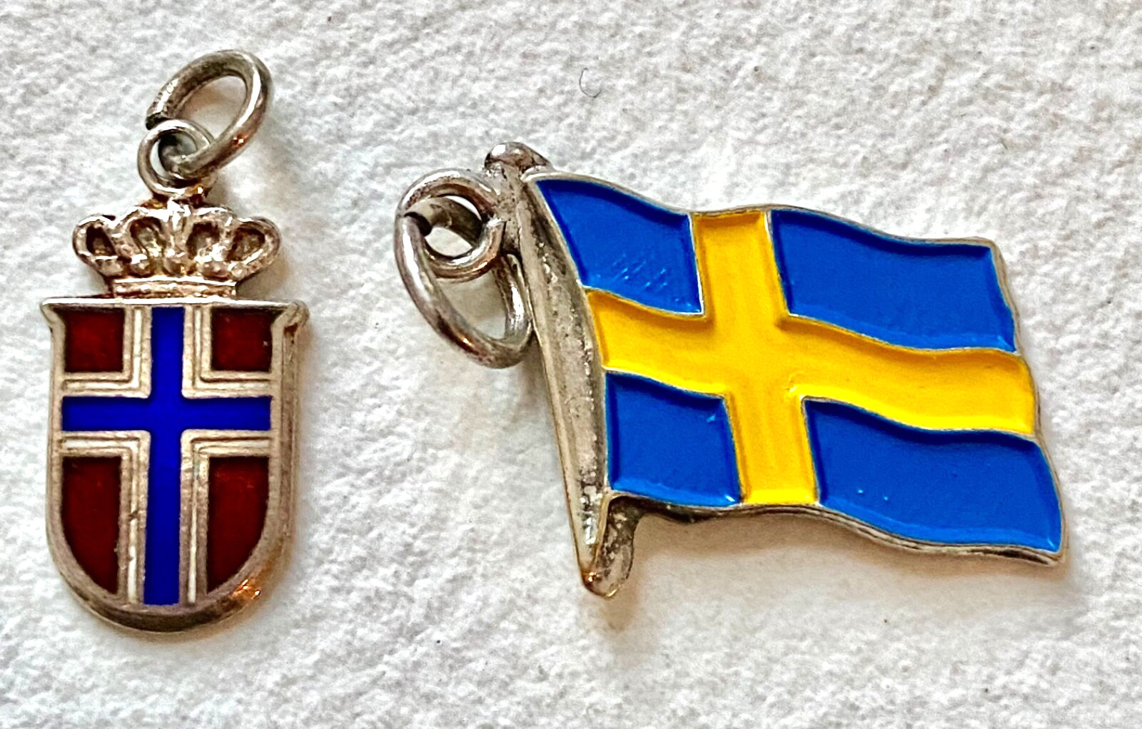 Vintage Sterling Silver & Brass World Travel & Map & Shield Charms CHOICE