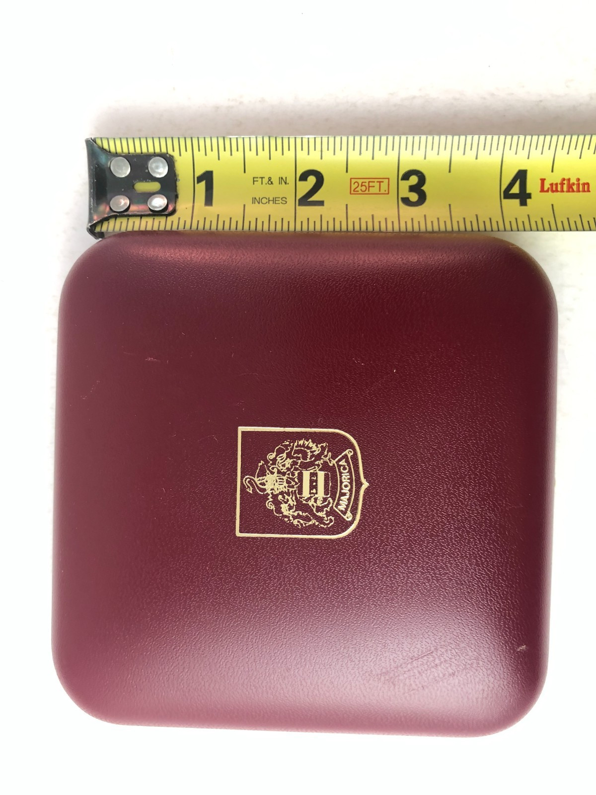Red Burgundy Majorica Display Jewelry Presentation Box Snap Closure