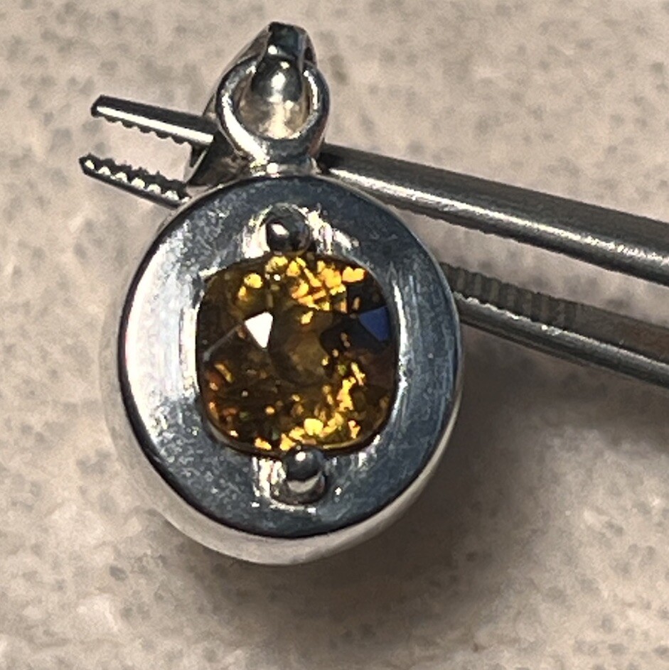 Sphene/Titanite Sterling Silver Pendant-FREE SHIPPING