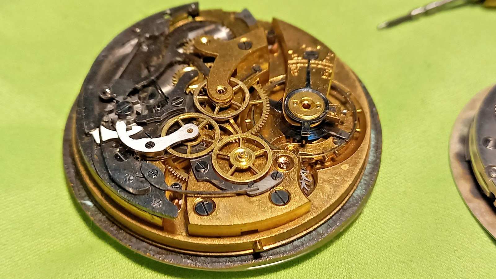 Lot of 2 Eberhard & Co Working Chronograph Pocket Watch Movements + 361-5