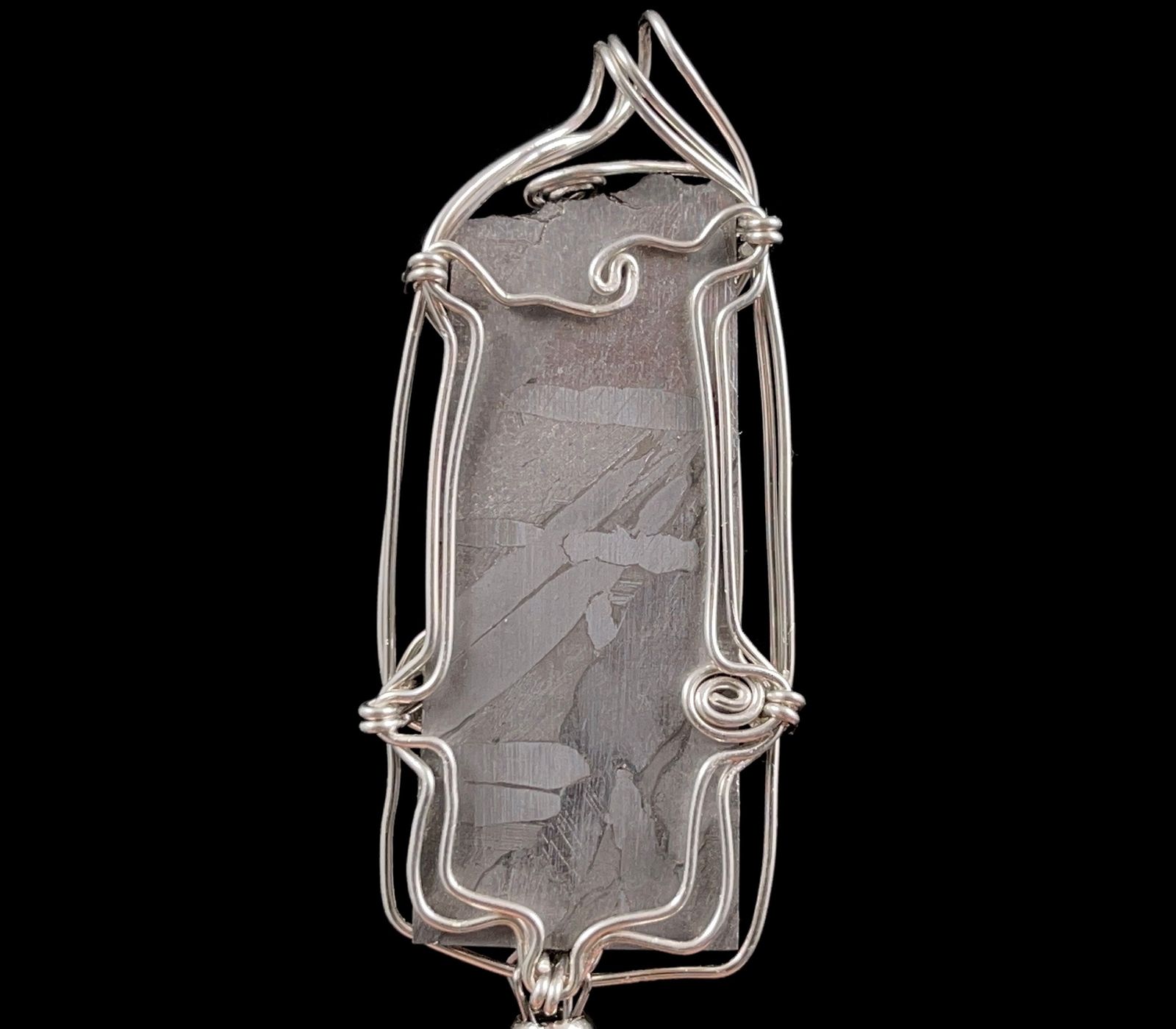 METEORITE Pendant – Muonionalusta Meteor, Herkimer Diamond – Wire Wrapped, 51518