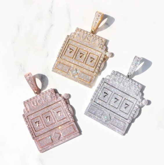 Custom Lucky 777 Hip-Hop Men’s Pendant 925 Silver Pendant Moissanite Pendant