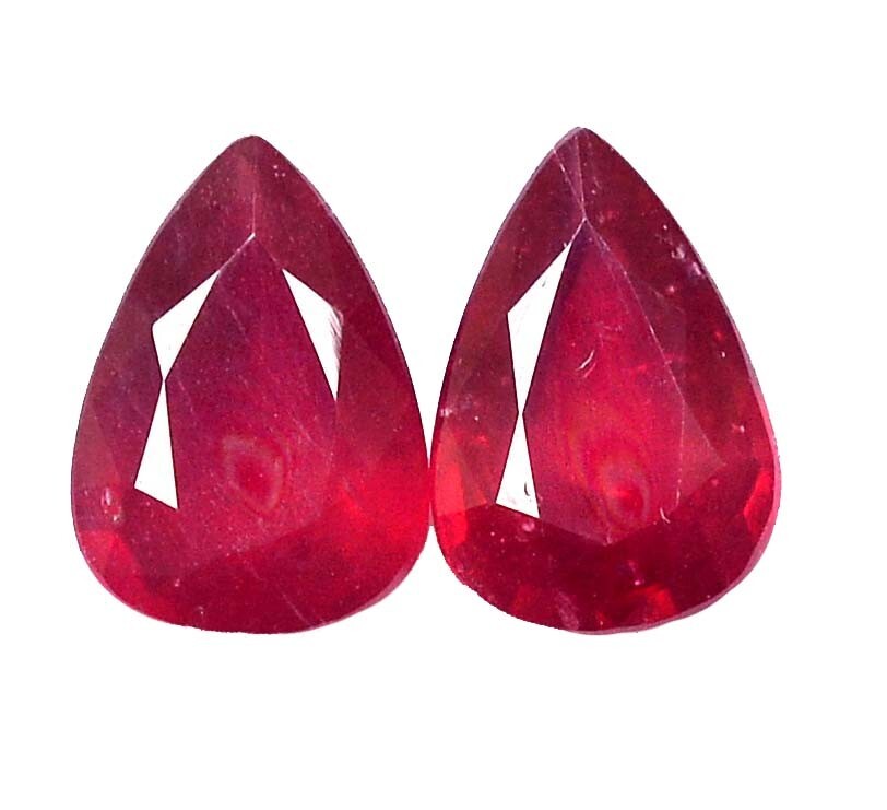 8.86 Cts Natural Ruby Pear Cut Pair 13×9 mm Calibrated Loose Gemstones GF