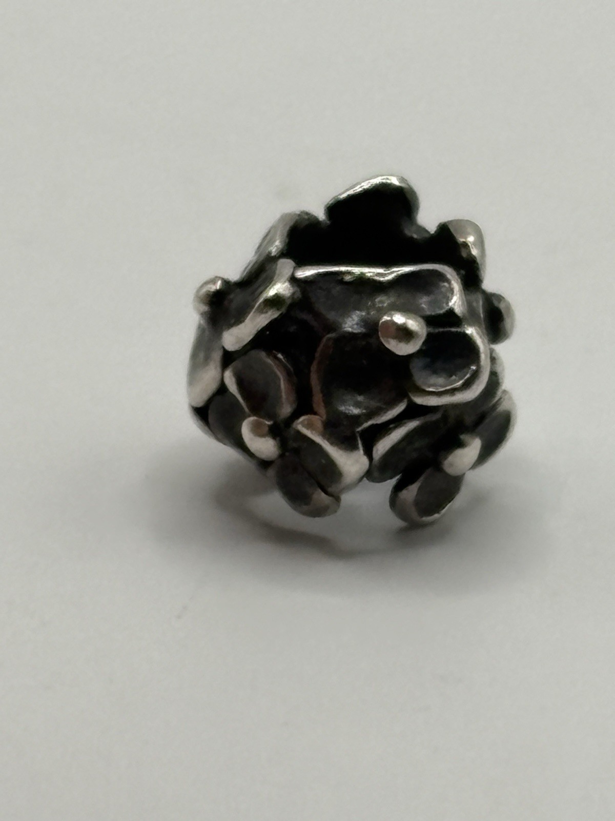 Authentic Trollbeads, Retired Hydrangea Sterling Silver Bead