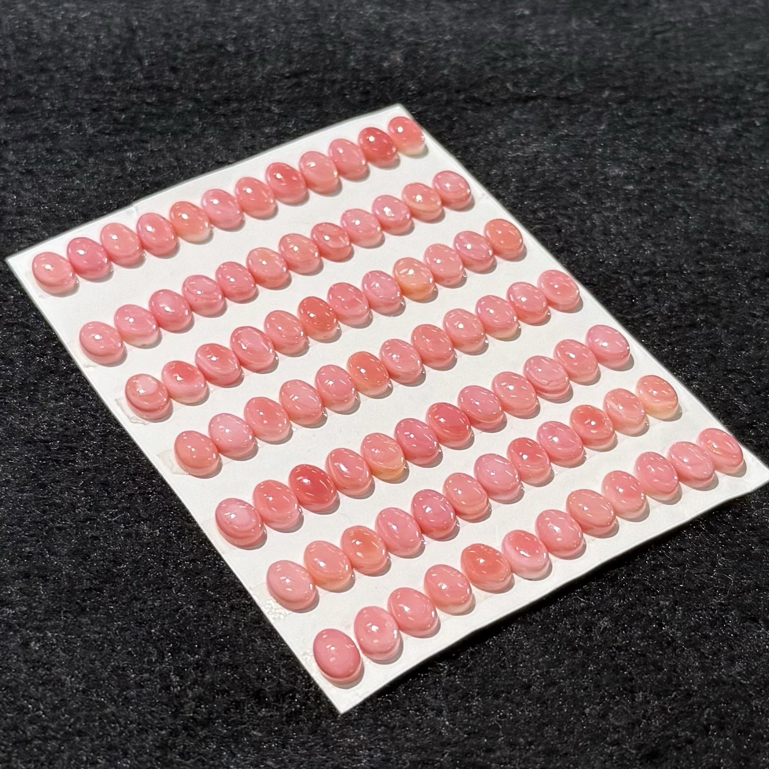 5×7 MM Conch Shell Oval Pink Natural Cabochons one pair or 2PCS.