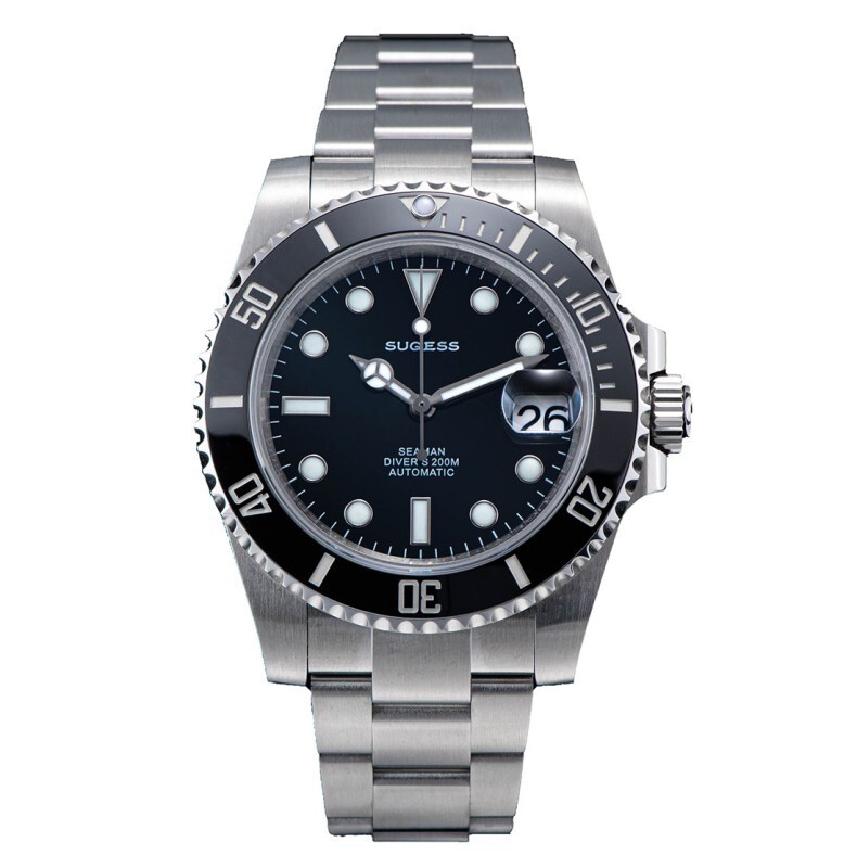 SUGESS S421 Sub Automatic Black Steel Date Sapphire Men’s Watch