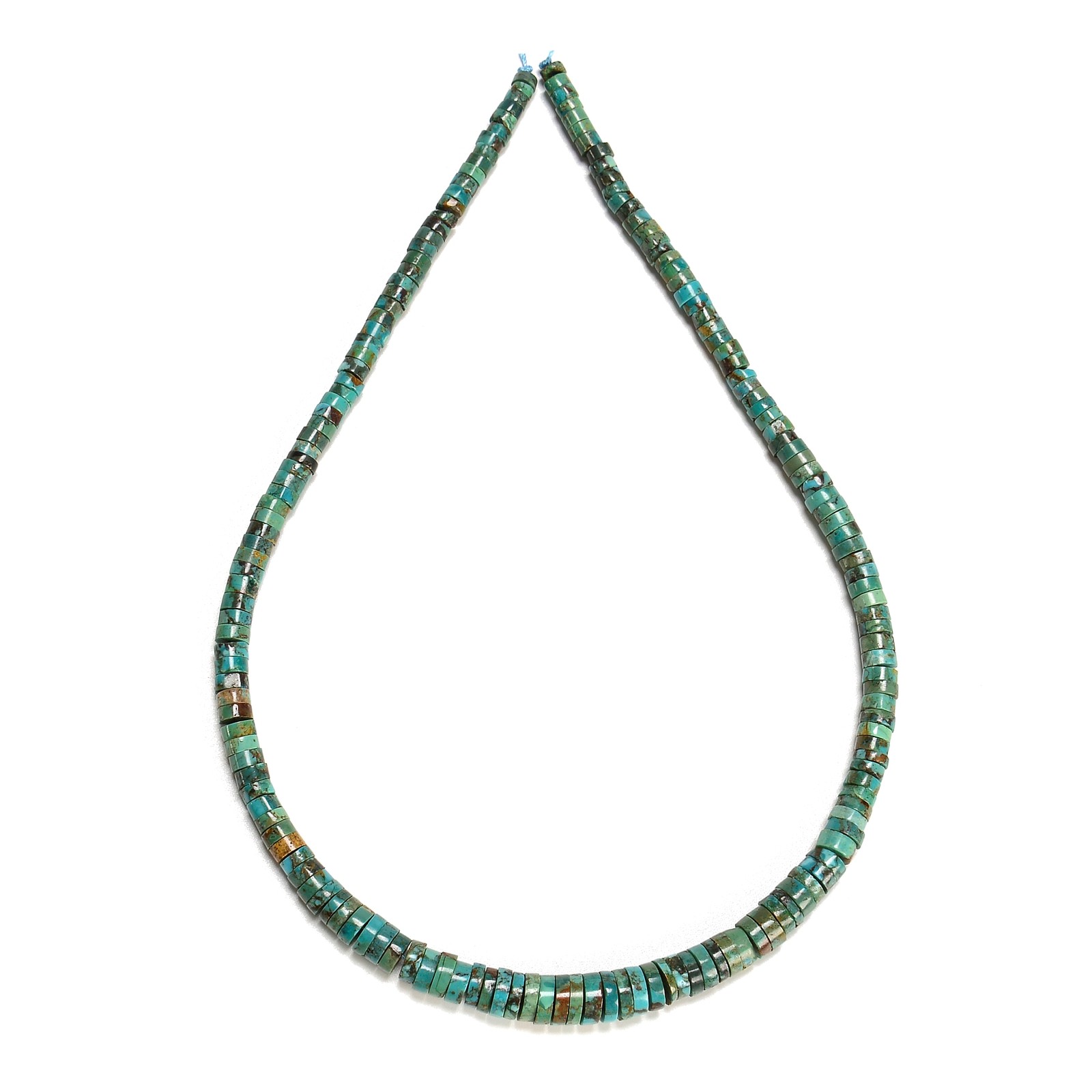 Natural Turquoise Graduated Heishi Disc Beads Size 2×3-2x8mm 15.5″ Strand
