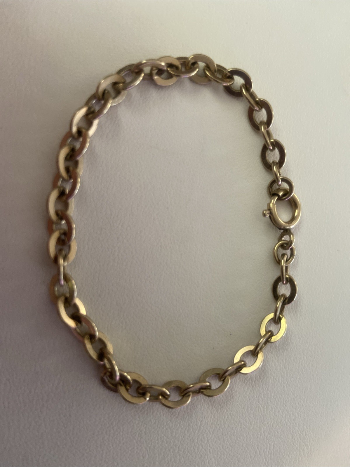 Vintage 12K Gold Filled Oval Link Chain Bracelet 7.25″