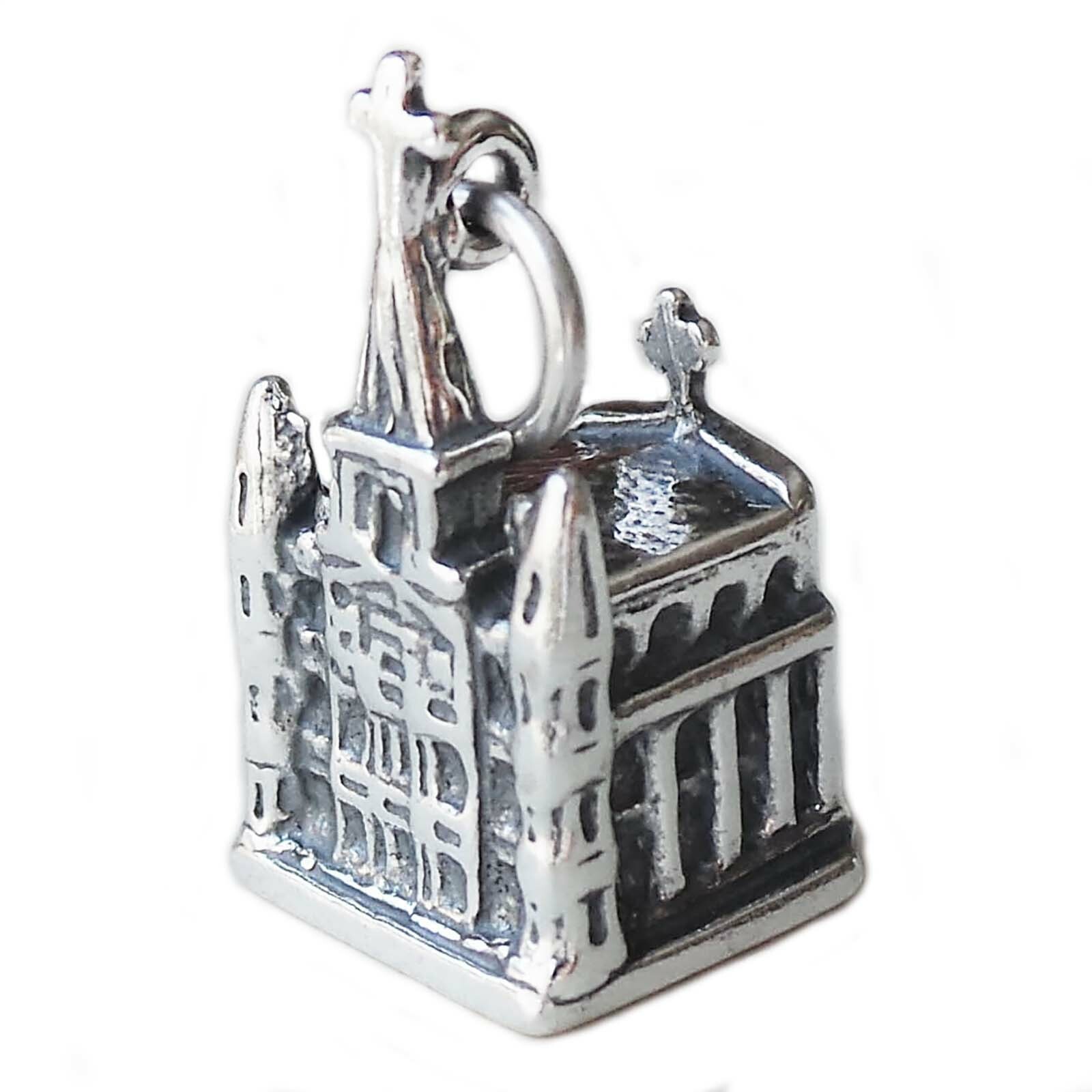 St Louis Cathedral New Orleans 3D 925 Solid Sterling Silver Charm MADE IN USA