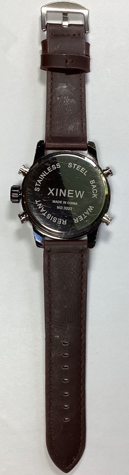 Xinew Mens Watch 50mm Analog Digital Subdials Day Date Alarm WR New Battery 8”