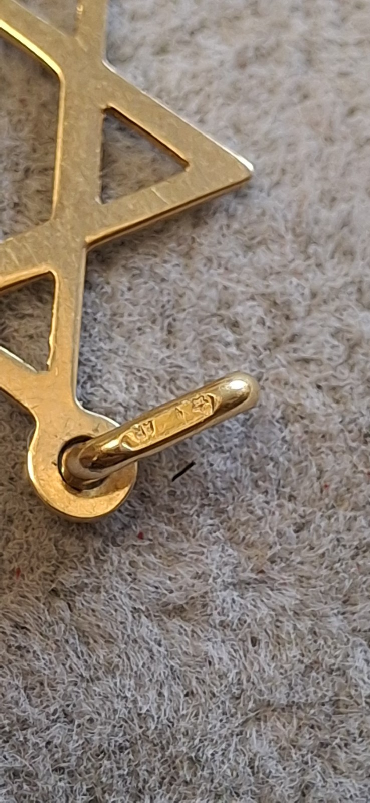 9ct Gold Star of David Pendant Charm