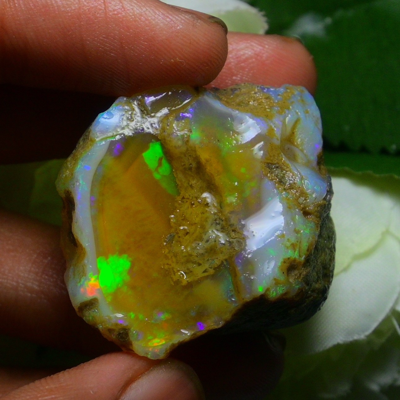 Ethiopian Oil Opal Specimen 81.00 cts Natural Rough Gemstone – Fire Opal Rough