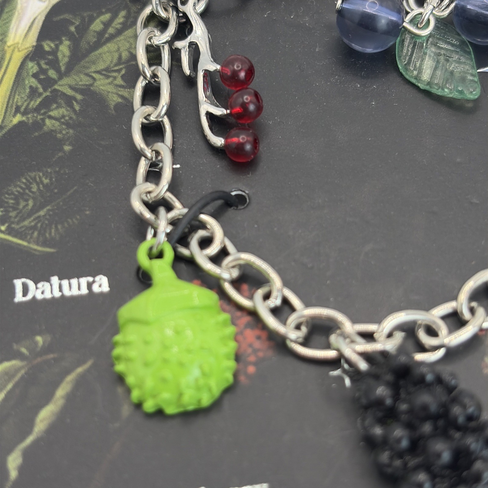 New Thorn & Fable Hot Topic Bracelet Poisonous Fruits Chain Charm Emo Scary